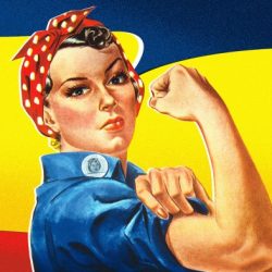 The image of rosie the riveter inspired women to apex